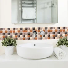 6 шт. настенная плитка мозаика пол водонепроницаемый ПВХ клей ванная комната спальня украшения