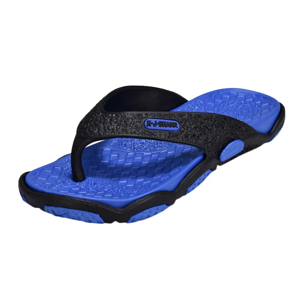 New Arrival Summer men's shoe Open Toe Slippers Fashion Beach Shoes Massage Bathroom Flip Flops tongs homme ete - Цвет: Синий