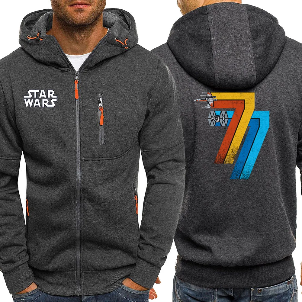 Goede Hot Koop 2019 Herfst Hooded Mannen Streetwear Kan 25th 1977 Star Wars Jassen Rits Casual Jas Fleece Sportkleding Mode Hoodie