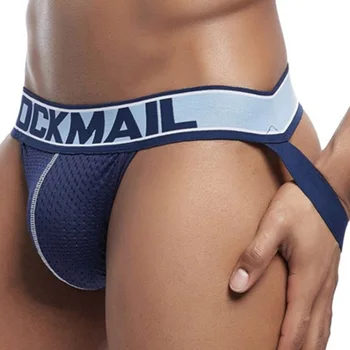 

JOCKMAIL Men Underwear Gay Sexy Underwear New Cotton Color Low Waist String Ouvert Wholesale Tanga Hombre String Homme Jockstrap