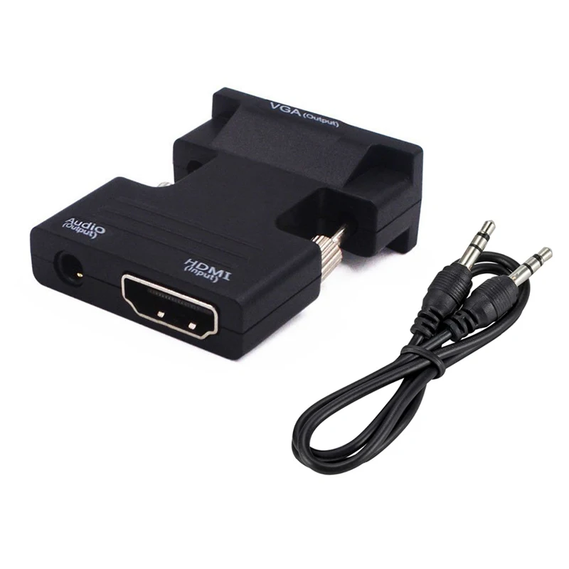 HDMI Женский VGA Мужской конвертер с 3 5 мм AUX аудио кабель адаптер 1080P FHD видео выход