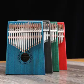 

17 Keys African Kalimba Thumb Piano Kids Adults Body Music Finger Percussion Keyboard mahogany Wood Finger Piano w/ Tuner Hammer