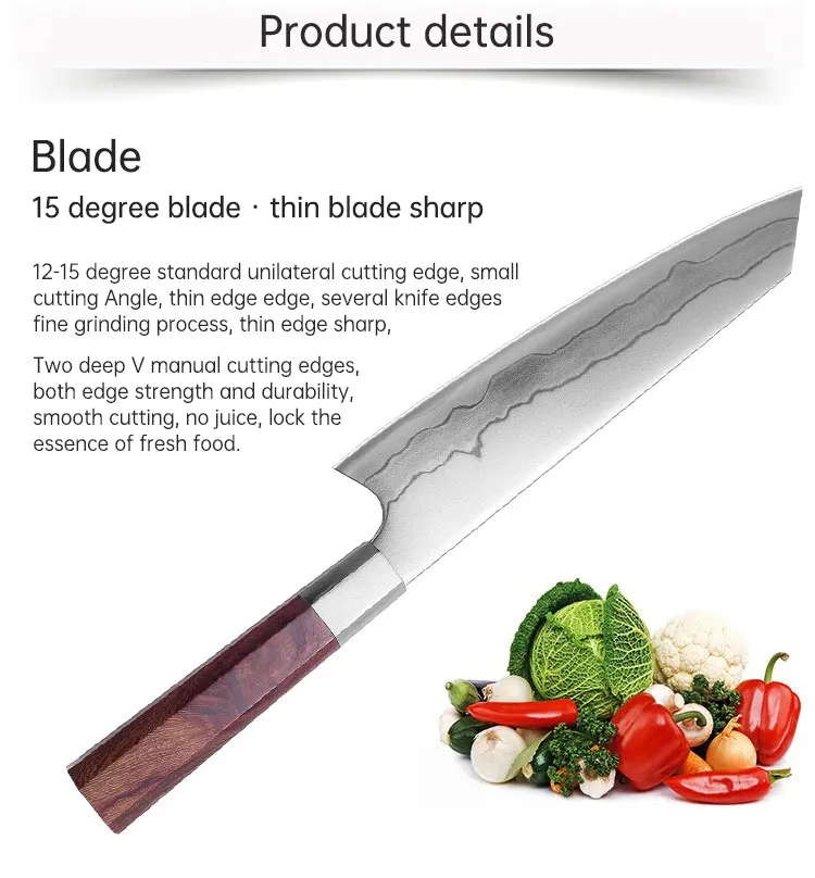 Профессиональный дамасский нож Kiritsuke VG10 из плакированной стали, кухонные ножи, японский Ультра острый нож шеф-повара для нарезки с деревянной ручкой