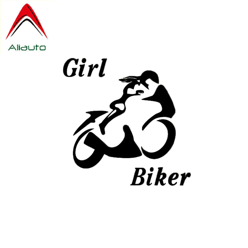 Aliauto Personality Car Sticker Sexy Powerful Girl Biker Popular Design Zero Defect Skillful Vinyl Decal Black/Silver 10cm*10cm |