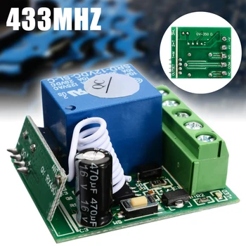 

New DC12V 10A 1 Channel Receiver Wireless Relay RF Remote Control Switch DIY Module 433MHZ