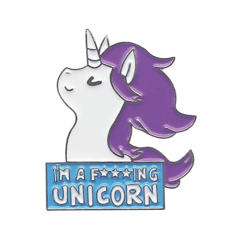 Sono Un F Unicorn Hard Enamel Pins Collect Funny Anime Metal Cartoon Spilla Zaino Cappello Borsa Collare Risvolto Distintivo Gioielli Di Moda