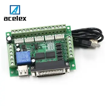 

MACH3 Interface Board CNC 5 Axis With Optocoupler Adapter Stepper Motor Driver + USB cable