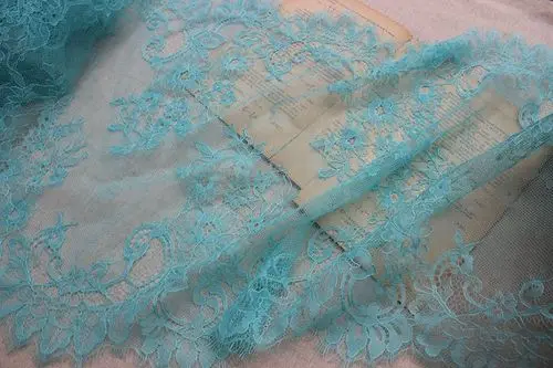 Lake green 3 м/упак. ширина 42 см белый черный красный синий DIY изысканные классические ресницы кружева украшения вышивка кружевная ткань - Цвет: Lake green