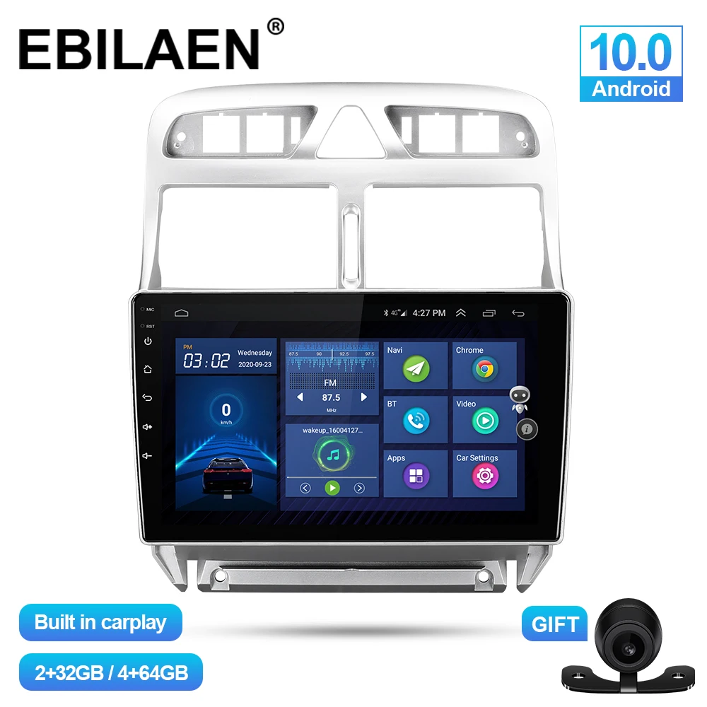 Android 10 0 автомобильный мультимедийный плеер для Peugeot 307 307CC 307SW 2004-2013 Авторадио GPS