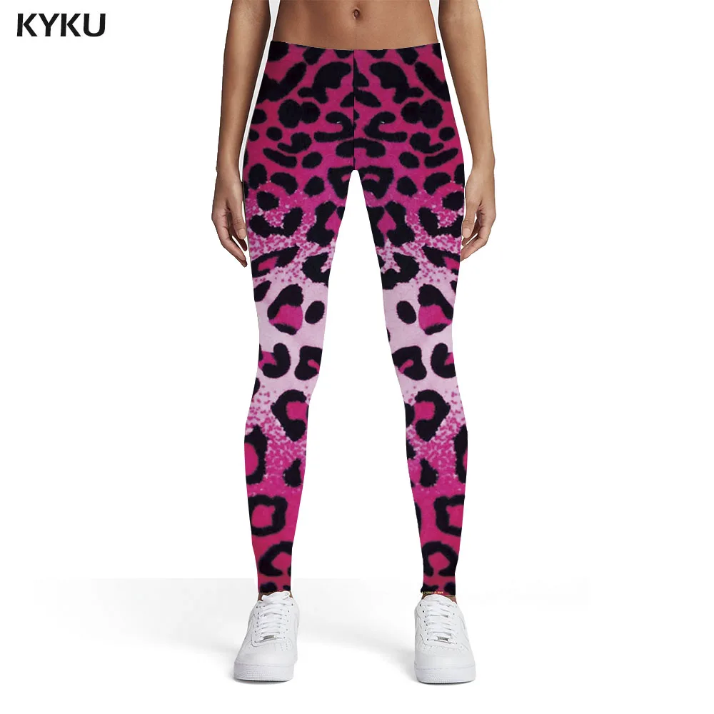 KYKU Black And White Leggings Women Leopard Printed pants Zebra Elastic Art Leggins Womens Leggings Pants Fitness Bodybuilding lululemon align leggings Leggings