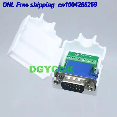 DHL, 50 шт в наборе, DB15 D-SUB Мужской адаптер VGA 15 Pin терминальный адаптер Пластик гайка крышки 3+ 2 22-ct