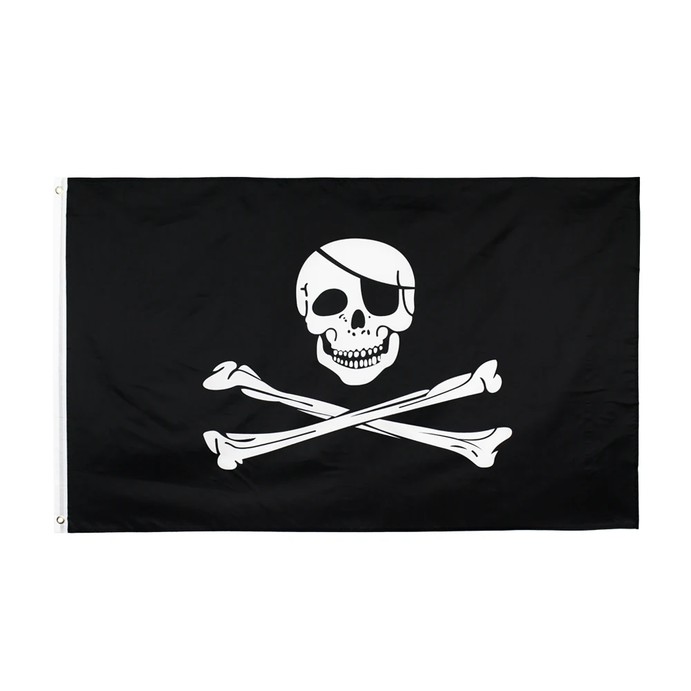 FLAGHUB 60X90 90X150cm Jolly Roger Skull Double Bone Pirate Flag For Decoration | Дом и сад