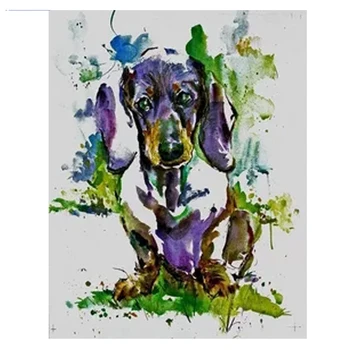 

5D DIY full Square/Round drill diamond painting dachshund cross stitch cute pet dog Diamond Embroidery sale pictures Rhinestone