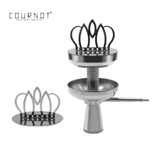 COURNOT Серебряная корона кальян головка чаша держатель для угля 135 мм нержавеющая сталь Chicha арабский углеродный уголь горелка держатель