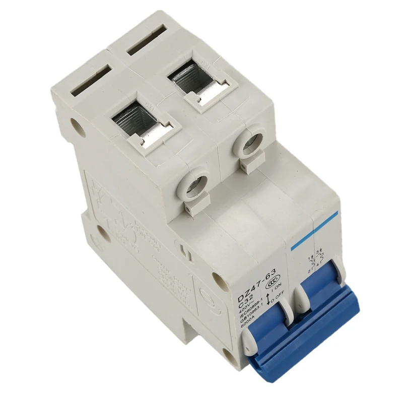 HHO-DZ47-63 C32 AC 400V 32A 6000A 2 полюса DIN рейку миниатюрный выключатель