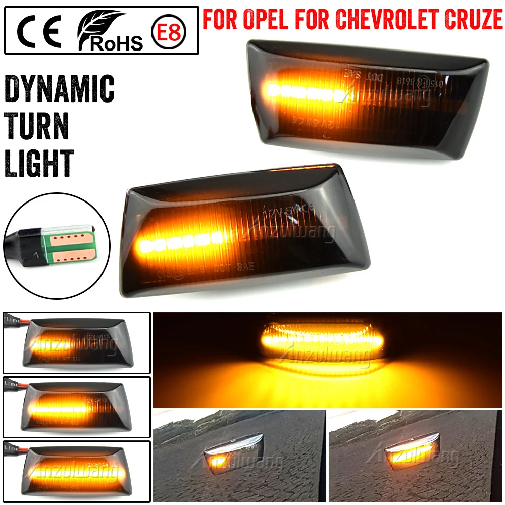 

For Opel Insignia Astra H Zafira B Corsa D For Chevrolet Cruze Led Dynamic Side Marker Turn Signal Light Sequential Blinker