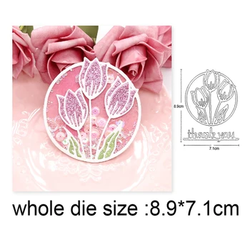 

Metal Cutting Dies Stencil tulip circle frame Scrapbooking Photo Album Card Paper Embossing Craft DIY Dies Cut