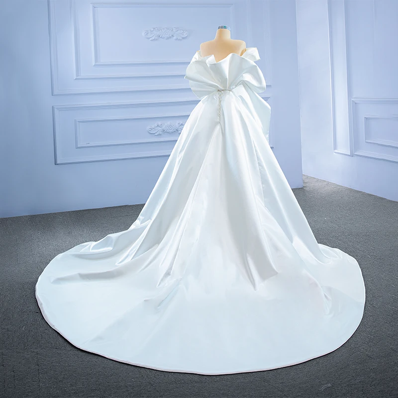 RSM67277 Simple Fashion Cross-shaped Wedding Dress 2021 New Pleated Fishtail Detachable Fishtail Dress платье свадебное 3