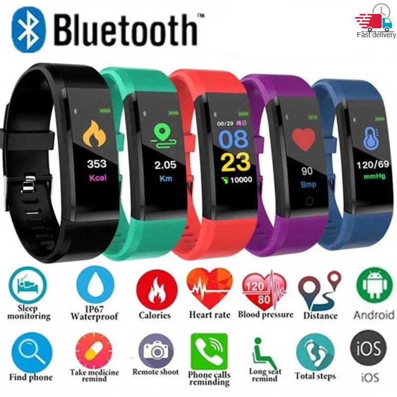 115 Plus + смарт-часы Bluetooth спортивные часы здоровье смарт-браслет пульсометр