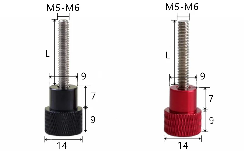 Mingyue 5pcs Aluminum Thumb Screw M6 Aluminum knurled head Stainless steel hand Thumb screws anodized 10 colors screws Color : Orange, Length : 50mm, Size : M6 Mingyue 5pcs Aluminum Thumb Screw M6 Aluminum knurled head Stainless steel hand Thumb screws anodized 10 colors screws Color : Orange, Length : 50mm, Size : M6