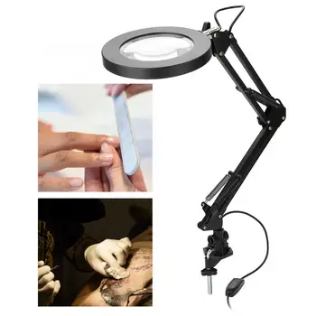 

Nail Art LED with magnifying glass, 5X Magnifying Clamp mounting LED with magnifying glass Salon Eyeliner