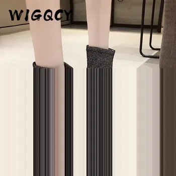 

New Boots Women Short Plush Winter Warm Shoes Fashion Bling Stretch Fabric Black Ankle Boots Slip-On Sexy High Heel Booties