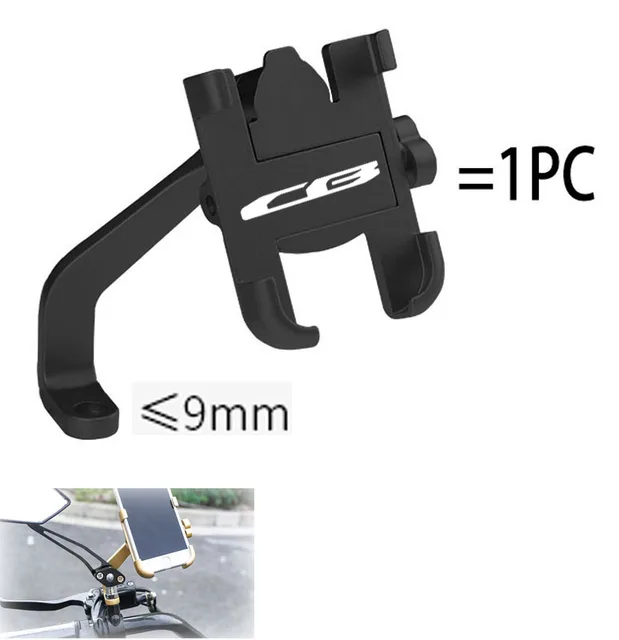 Universal Aluminum logo mobile phone holder Motorcycle Accessories For Honda CB125RCB 650R CB 650 CB250R CB300R CB500X CB650R Dark Grey