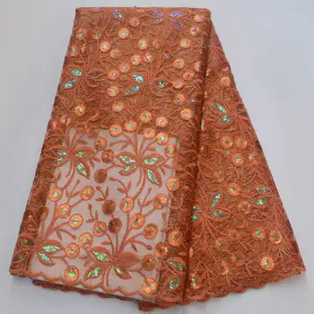 

Latest French Nigerian Laces Fabrics High Quality Tulle African Laces Fabric Rhinestones African French Net Lace Fabric XDE01