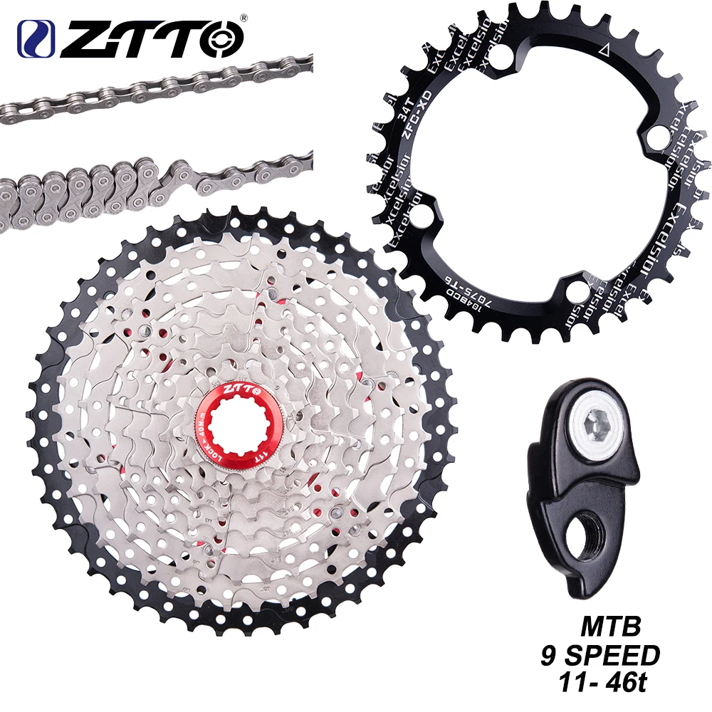 ZTTO MTB 9 Speed 11 46T Cassette 9s 46t 9v k7 Freewheel 9s SPROCKET 9S 42T chain shifter Crown for M430 M4000 M590 Mountain Bike
