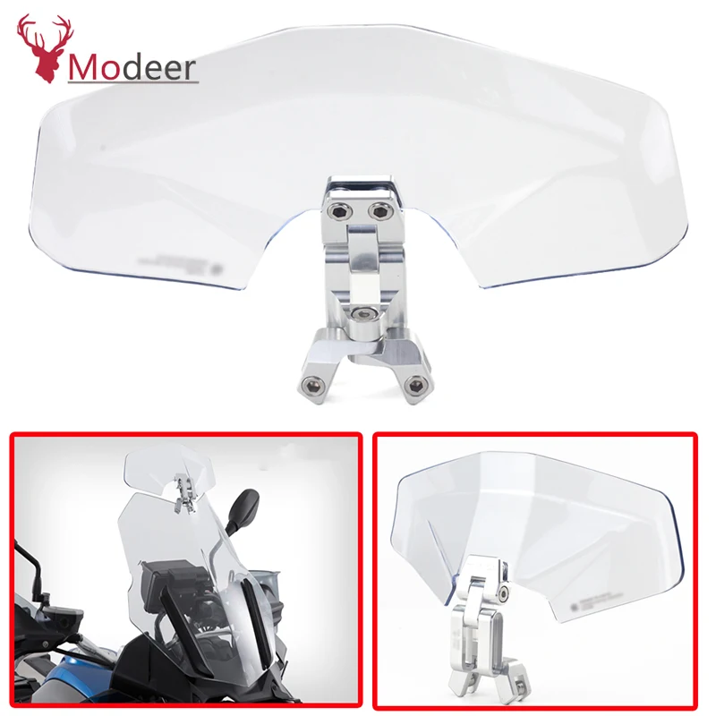 Universal Motorcycle Windscreen Extension Plastic Spoiler Add-On Air deflector Adjustable Aerofoil For ApriliaDucatiHondaKTM