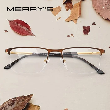 

MERRYS DESIGN Alloy Glasses Frame Men Square Myopia Prescription Eyeglasses Frames Half Rim Optical Male Eyewear S2055