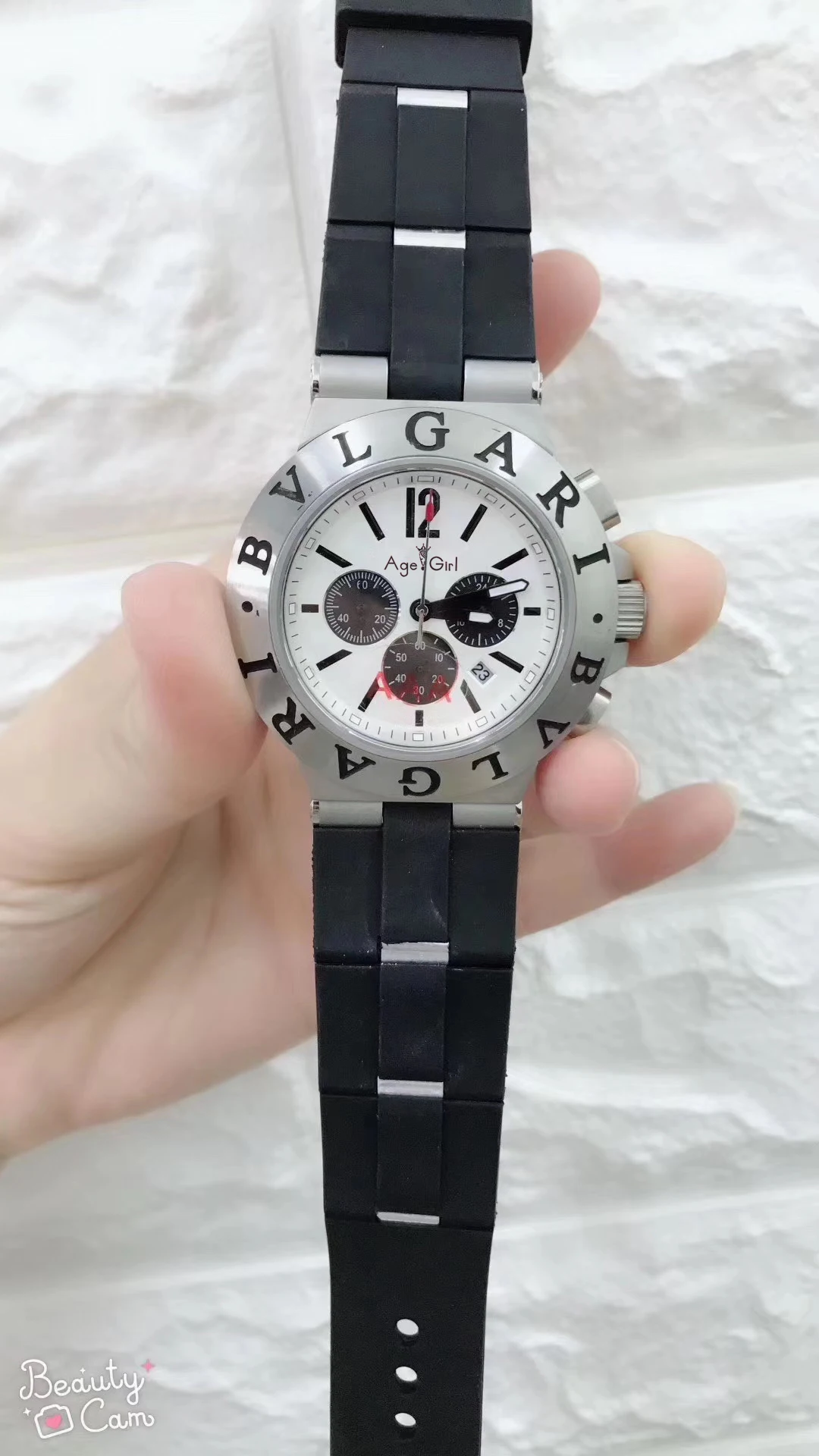 Steel White Роскошные брендовые новые мужские часы из нержавеющей стали, розовое золото, резина, серебристый ободок, черный японский кварцевый хронограф, сапфир, секундомер - Цвет: Steel White