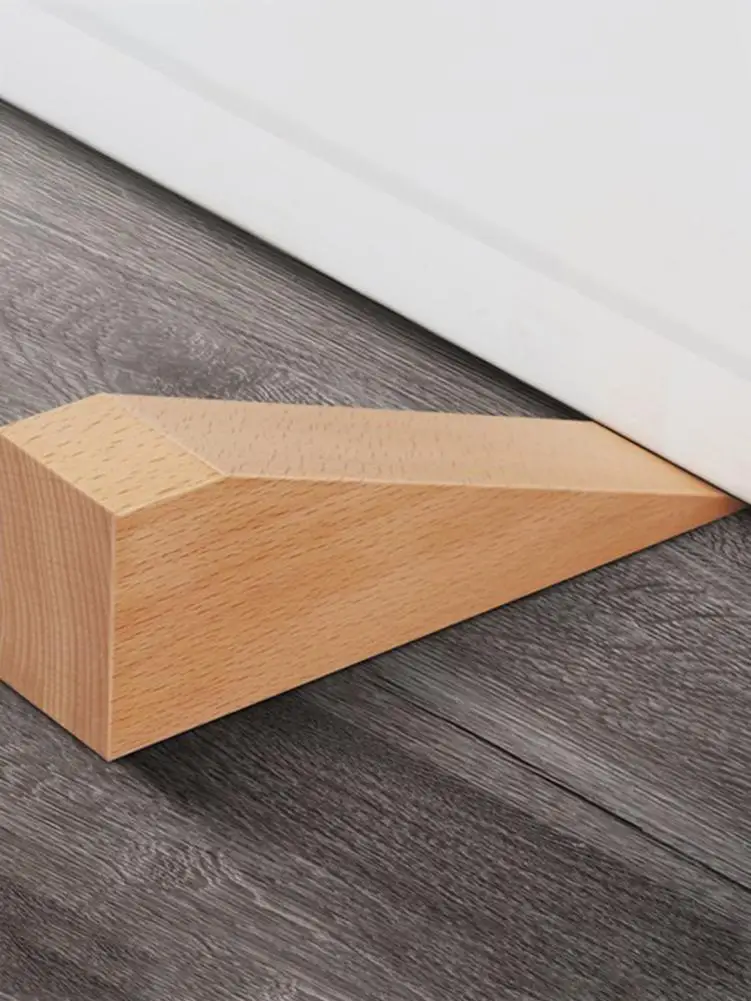 Door Stopper Wooden Buffer Stopper Non Scratching Door Stop Wedge For Home Use