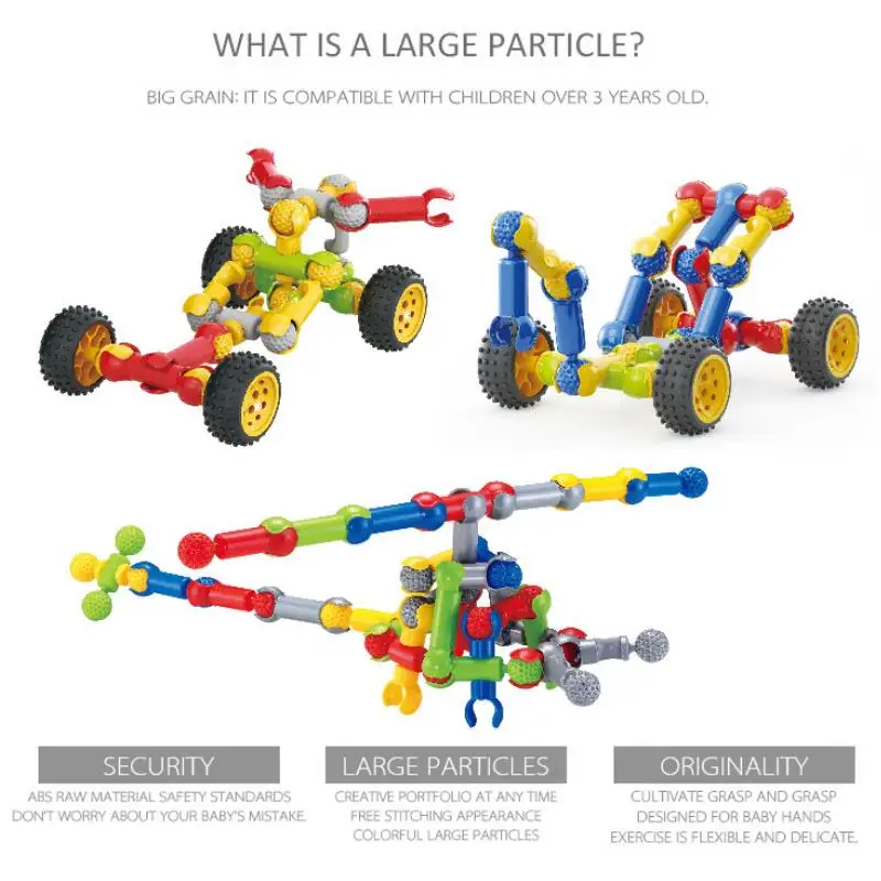 

Kids Multifunctional Skeleton Building Blocks Joints Sticks DIY And Toy Set Stick Combination Educational Children's Game