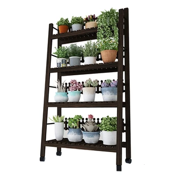 

A Living Room Household Solid Wood Flower Airs Multi-storey Indoor Balcony Shelf Move Province Space