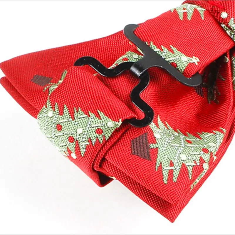 Мужские классические рождественские шелковистые цветные галстуки-бабочки с рождественской елкой, оленем, Санта-Клаусом, предварительно