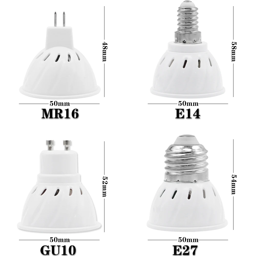 Светодиодная лампа MR16 E14 SMD2835 220 В 10 шт./лот E27 GU10 48/60/80 светодиодов|Светодиодные