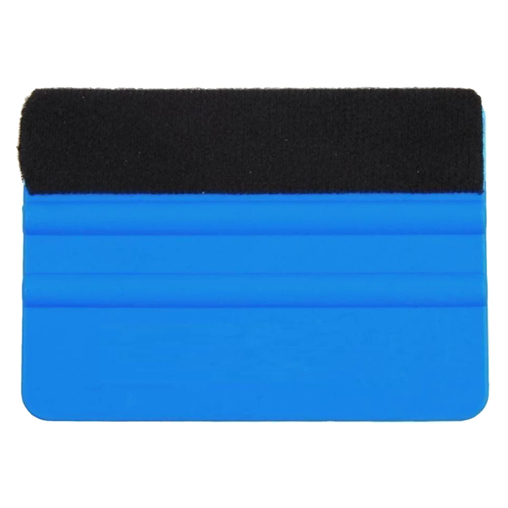 Black Felt Edge Blue Squeegee Car Vinyl Scraper Decal Sticker Applicator Tool