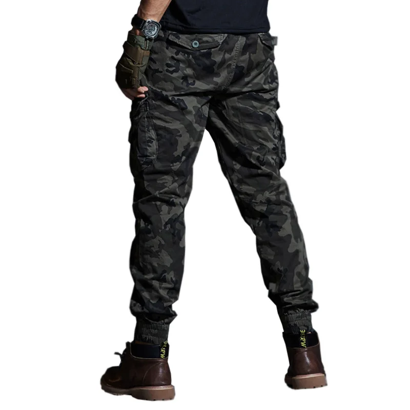 High Quality Khaki Casual Pants Men Tactical Joggers Camouflage Cargo Pants Multi-Pocket Fashions Black Army Trousers Work Wear 6