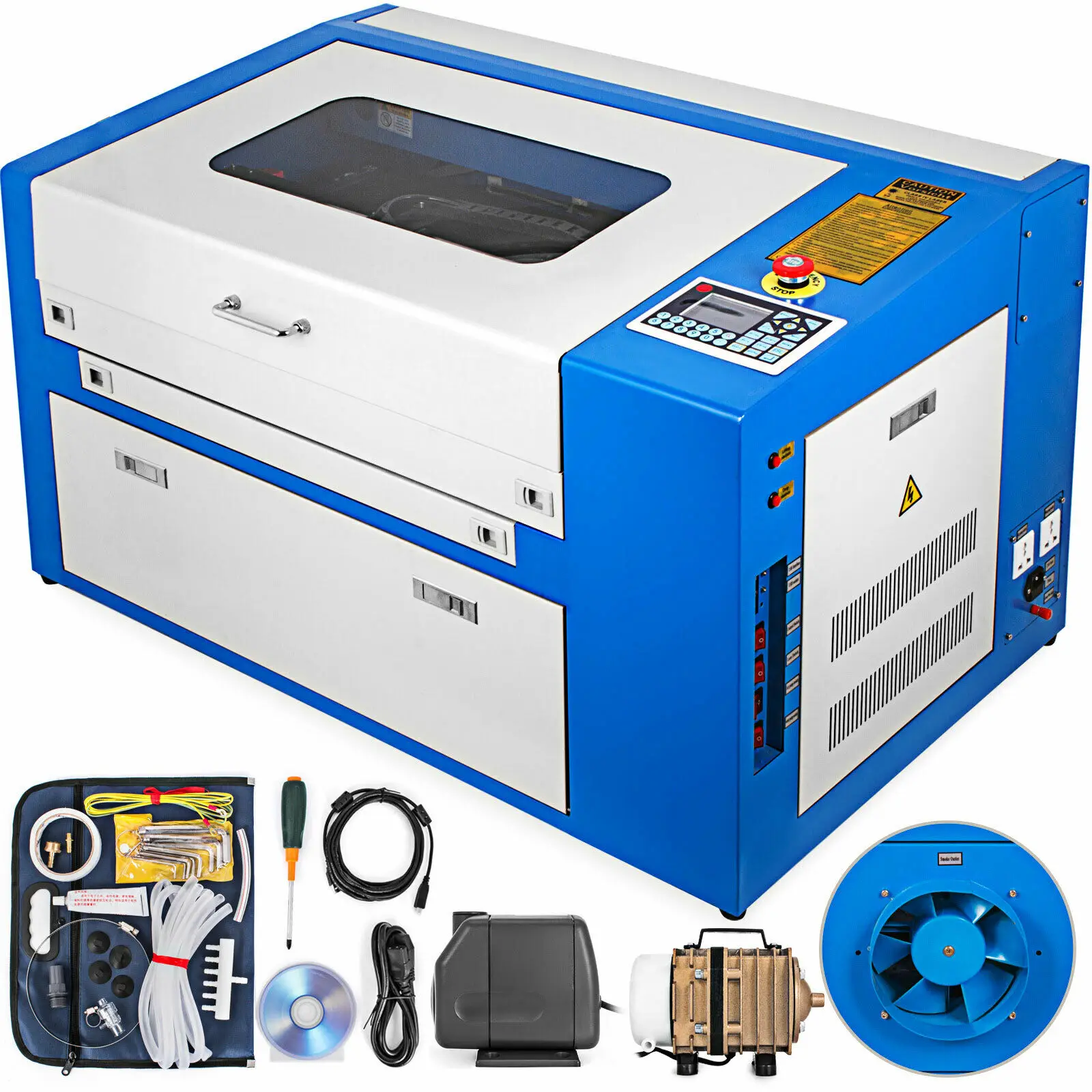 Cnc Co2 Laser Engraving Cutting Machine 300x500 Mm 50w Engraver Cutter