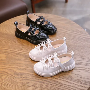 

New Spring/Autumn Children Black Leather Shoes Girls Princess Dance Shoes Flats Party Baby Toddler Shoes Kids Shoes