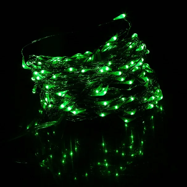 Green ICOCO, высокое качество, 10 м, супер длинный, 100 светодиодов, медный провод, светильник s, 8 режимов, внутренний, наружный, домашний, декоративный, Свадебный, вечерний, струнный светильник - Испускаемый цвет: Green