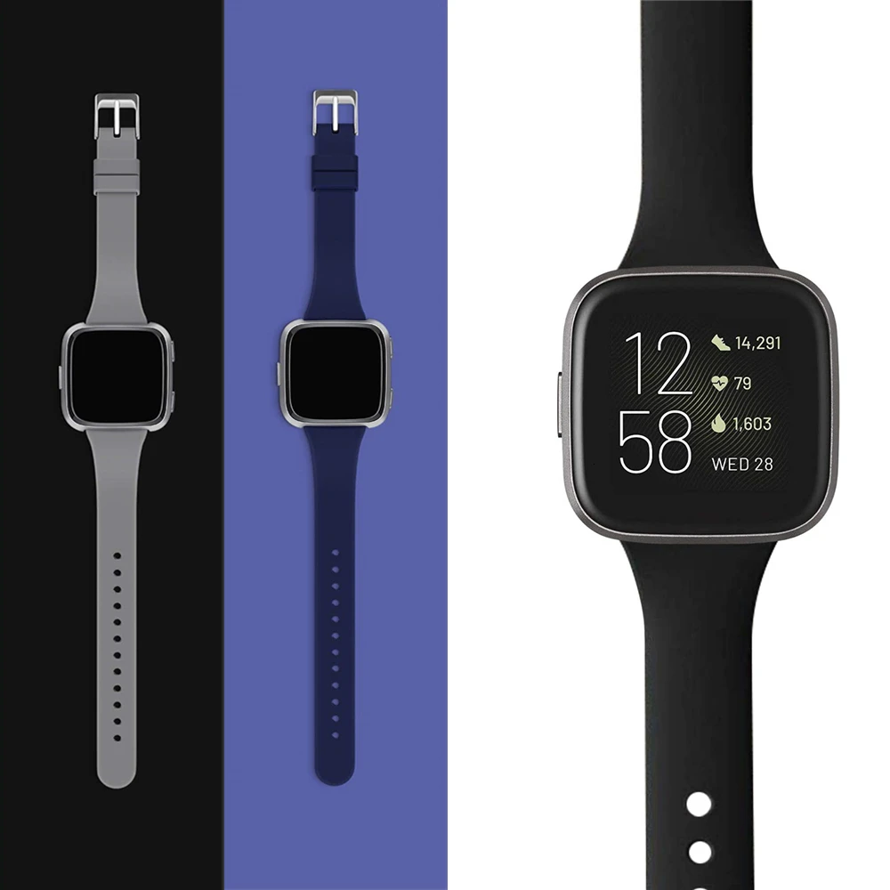 Ремешок для часов Fitbit Versa 2 тонкий сменный Браслет силиконовый браслет умных на