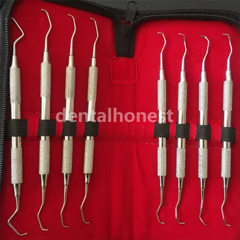 

2019 new Dental Gracey curettes Set of 8 Periodontal Scaler Calculus Stainless Steel scaler dental tool kit teeth cleaning