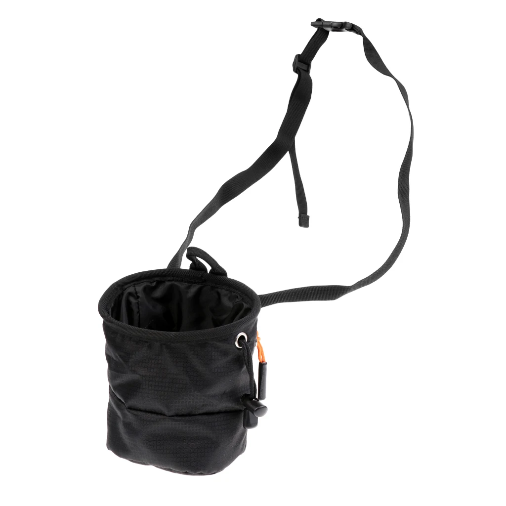Cuboid Rock Climbing Chalk Bag with Waist Belt & Zipper Pocket & Drawstring Climbing Accessories