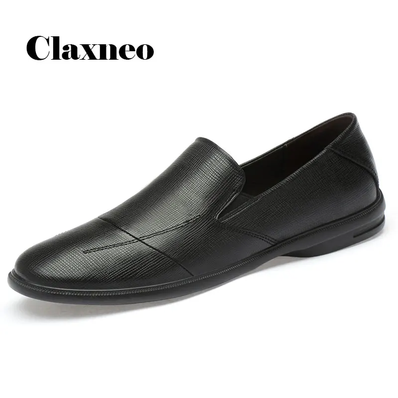 

Mens Loafers Genuine Leather 2020 Summer Man Shoes Slip on Black Brown Boat Shoe Male Moccasins Flats Breathable CLAXNEO New