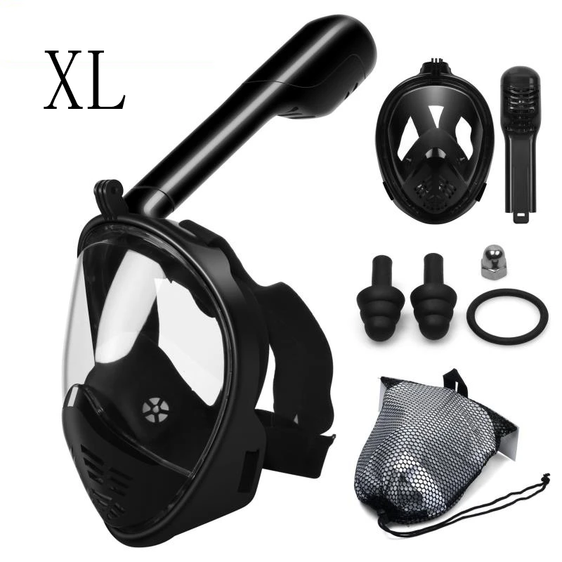Силиконовая подводная противотуманная маска для подводного плавания арочная поверхность маска для подводного плавания - Цвет: Black L XL