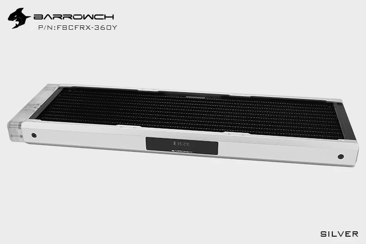 Barrowch модульный медный 360 мм радиатор моддинг ряд+ монитор температуры OLED дисплей для 3X120 мм вентилятор Хамелеон рыба FBCFRX-360 - Цвет лезвия: Acrylic Silver