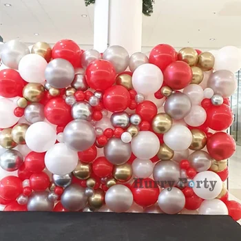 

190pcs Red White Balloons For Wedding Birthday Anniversary Celebration Background Wall Ballon Party Decoration Suppies Globos