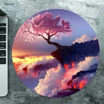 

Yuzuoan clouds dangle beautiful tree non-slip rubber round gaming mouse pad office mouse pad 20 * 20cm and 22 * 22cm